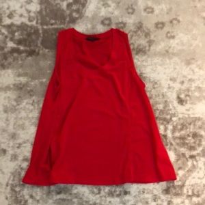 Red sleeveless top